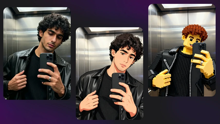 Ejemplo de filtros creativos aplicados a una imagen con IA